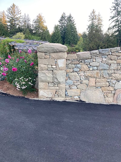 Dry stone column in Salt Spring Island, CA