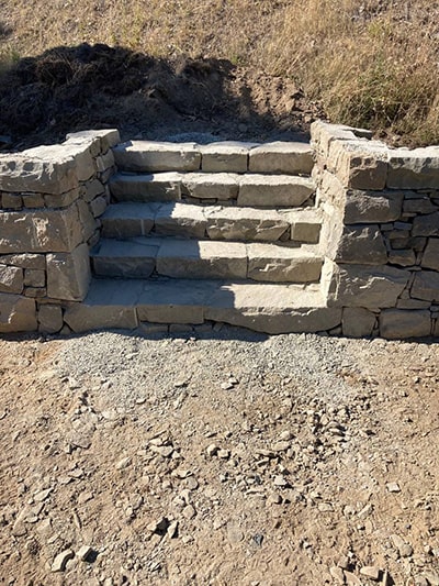 Dry stone steps in Salt Spring Island, CA