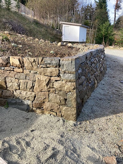 Dry stone wall.