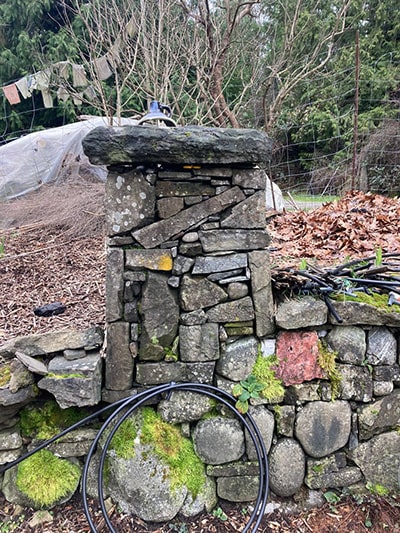 Mortared column in Salt Spring Island, CA