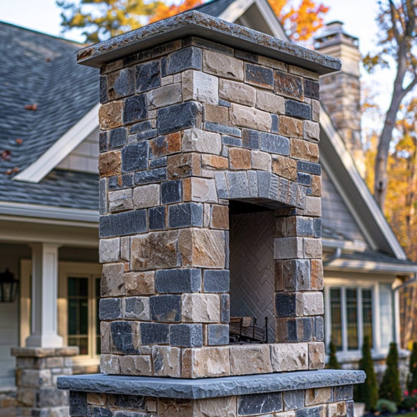 Stone Masonry Fireplace